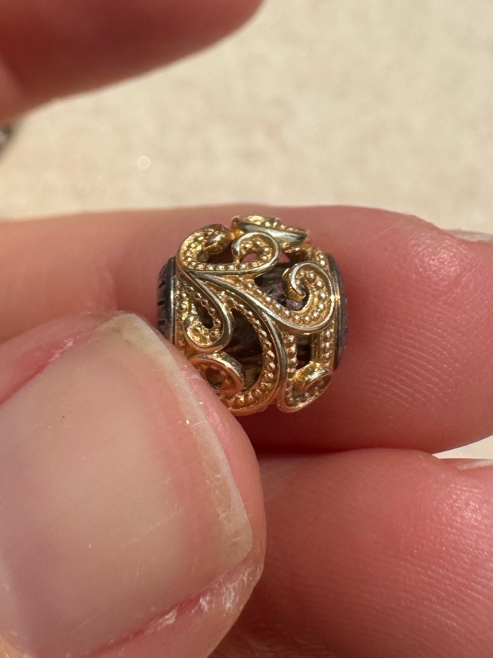 Pandora Gold Filigree Scroll Charm